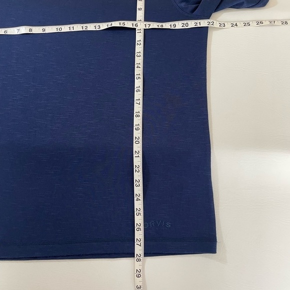 Orvis Classic Collection Shirt Blue MED Long Sleeve Tee Rayon Polyester Blend - Picture 5 of 9